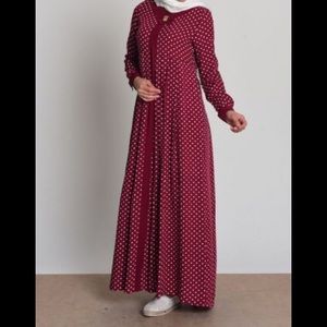 Red Polka Dots Maternity party Abaya Dress sz 14
